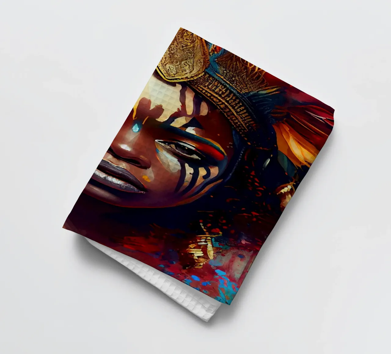Mächtige afrikanische Kriegerin Geschirrtuch von Chromatic Fusion Studio