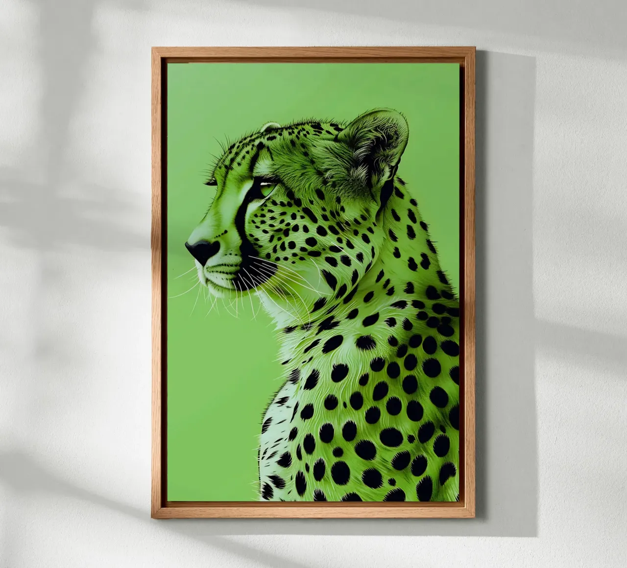 Leopard in light green style canvas by Yaso Design & Art