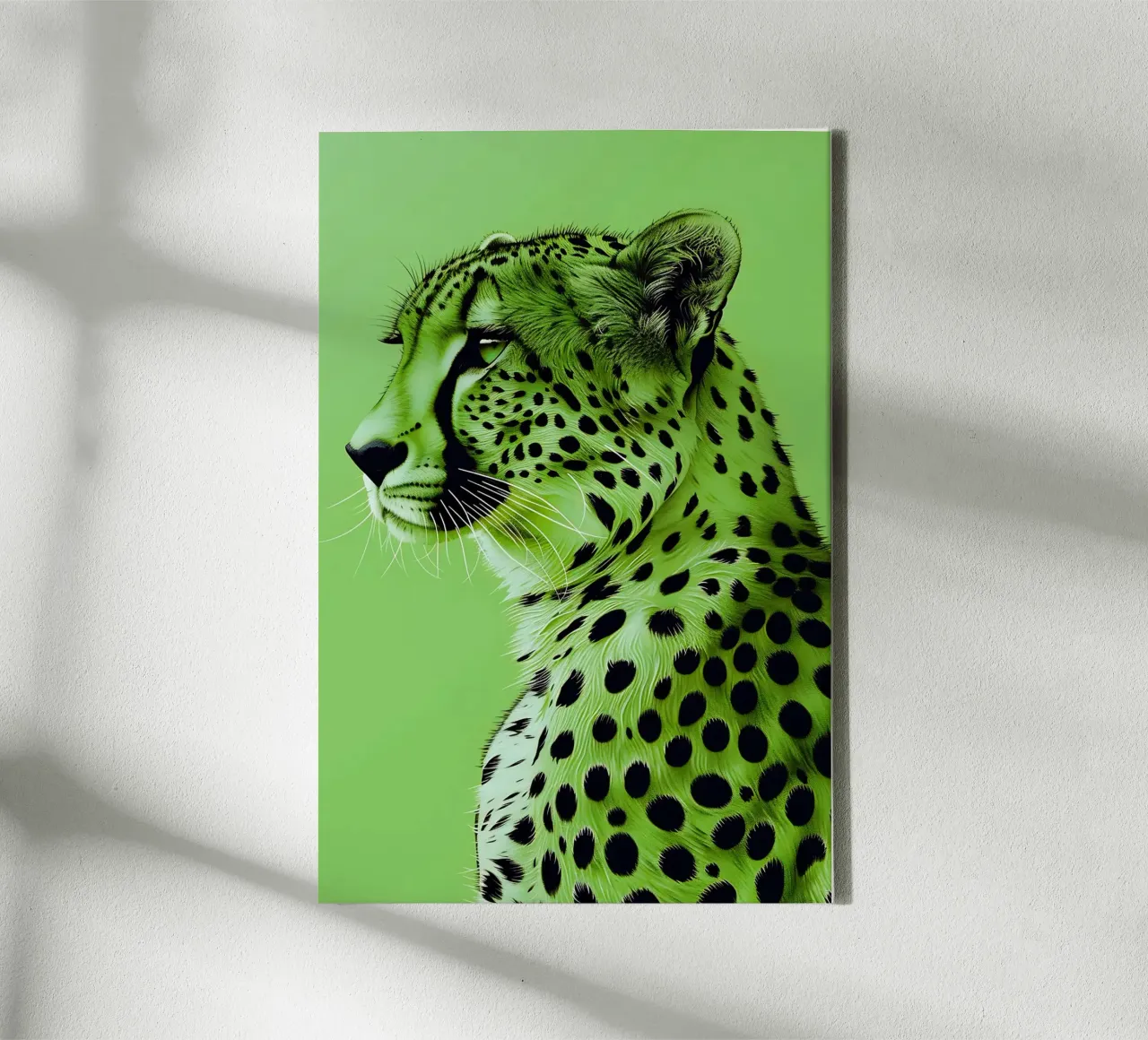 Leopard in light green style canvas by Yaso Design & Art