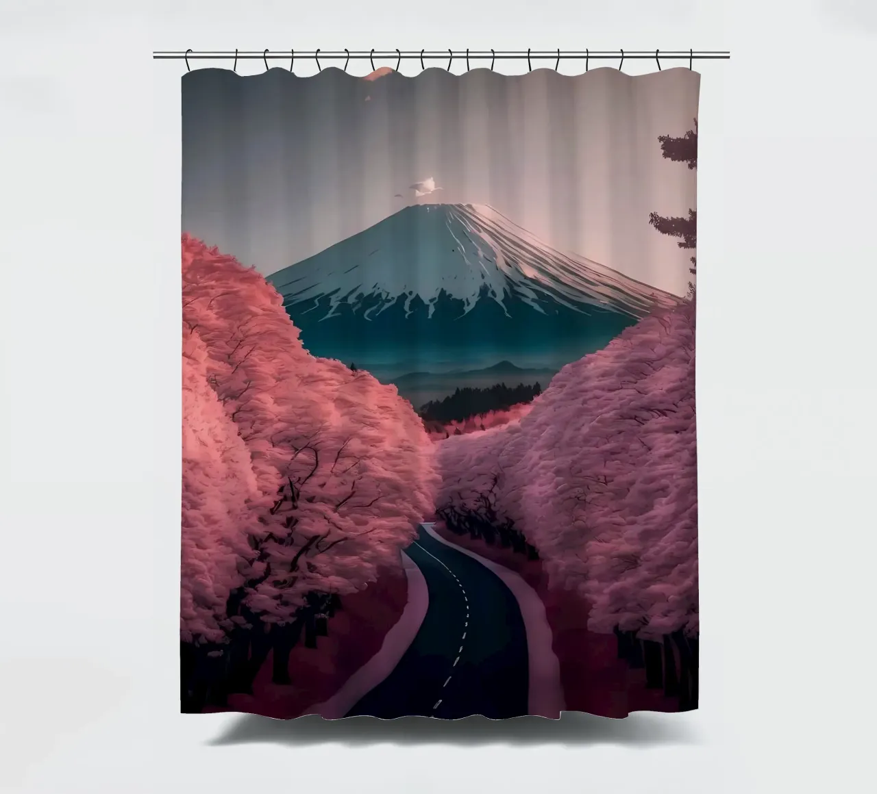 Cherry Blossom Japan Art shower curtain by Mikesell