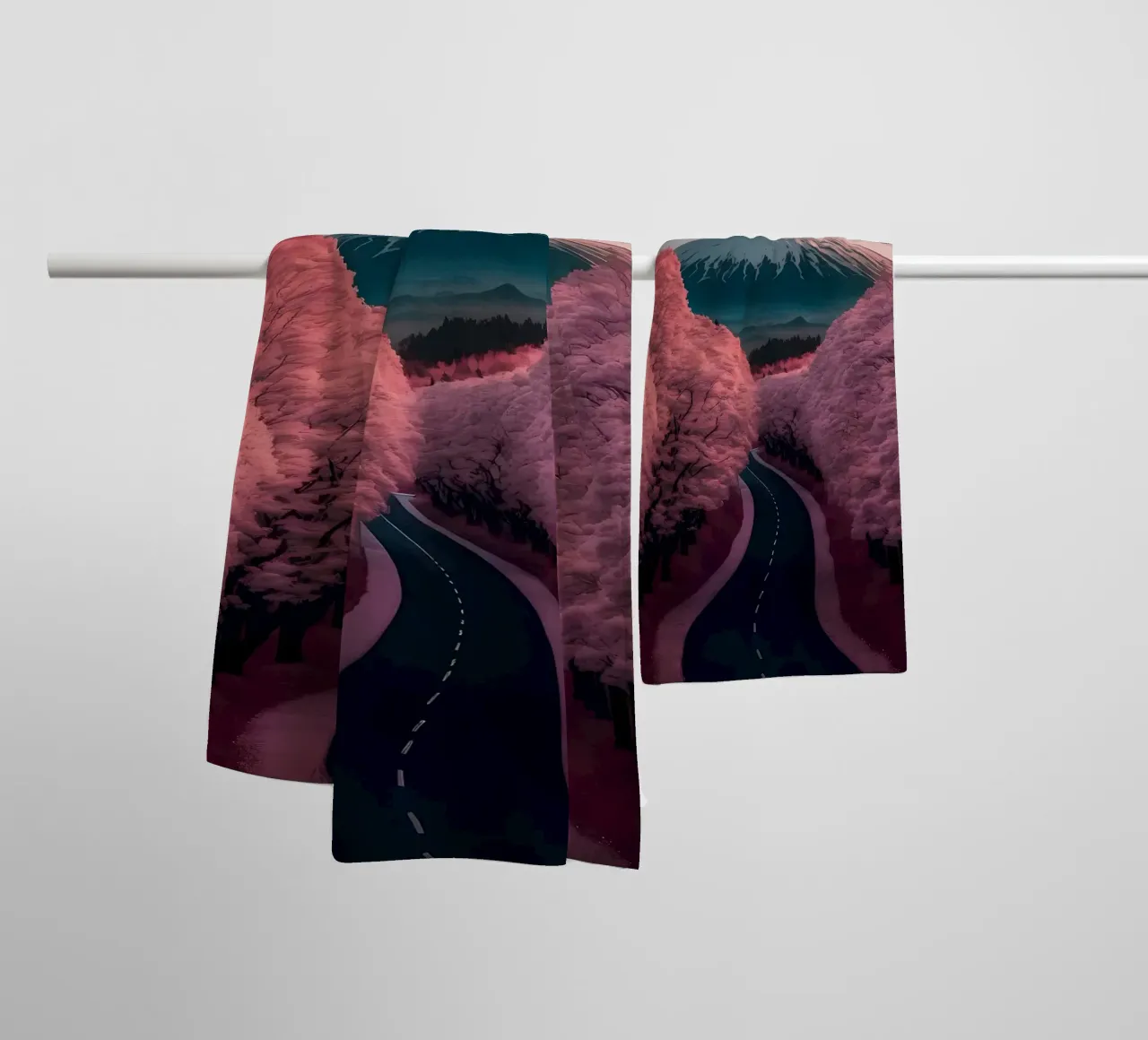 Cherry Blossom Japan Art towel by Mikesell