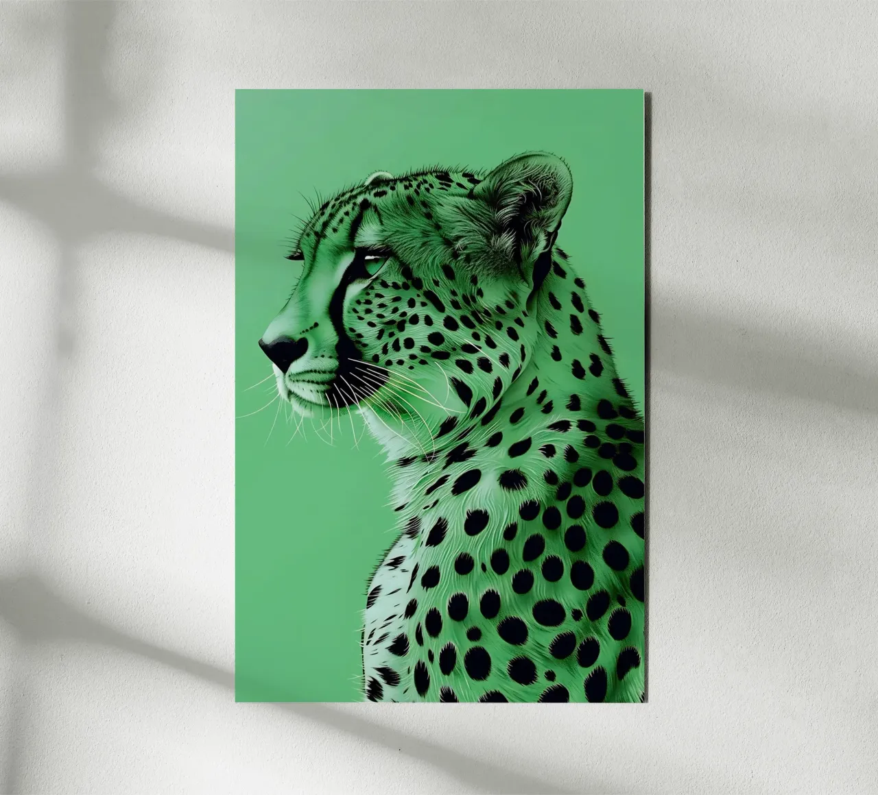Leopardo in stile verde alluminio dibond da Yaso Design & Art