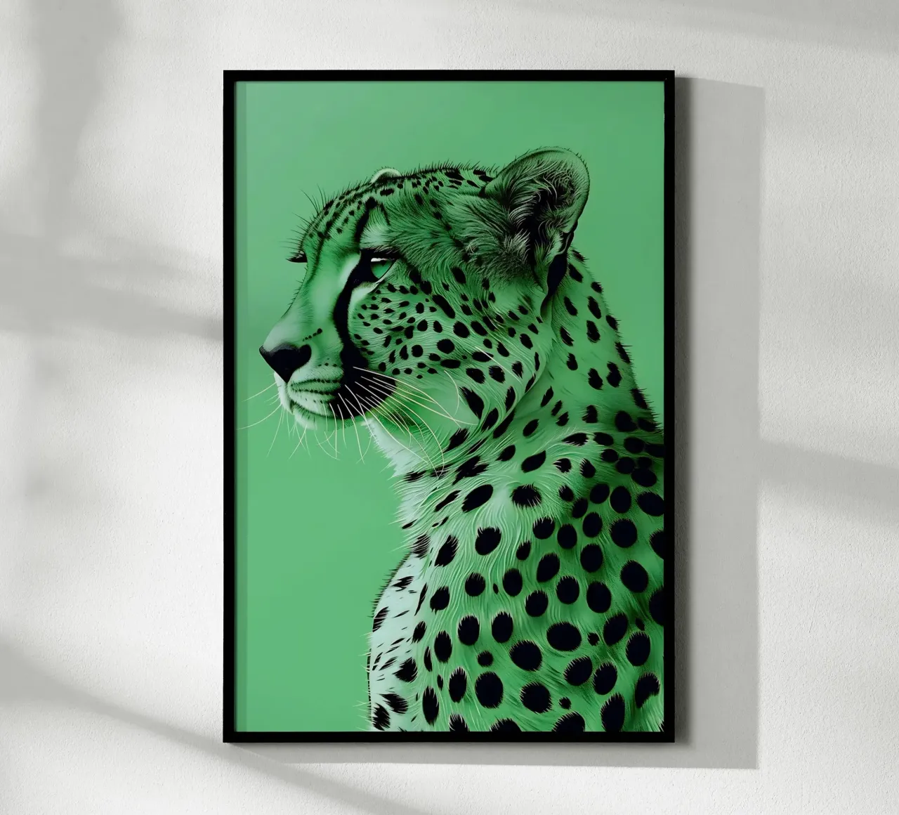 Leopardo in stile verde poster da Yaso Design & Art