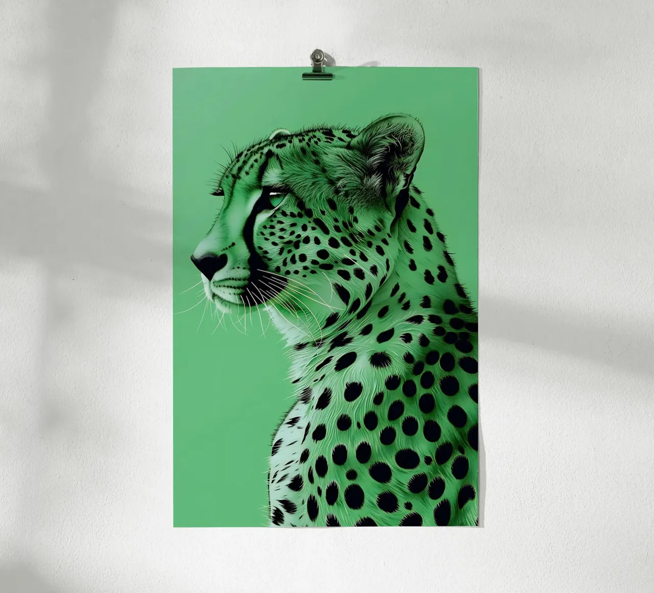 Leopardo in stile verde poster da Yaso Design & Art