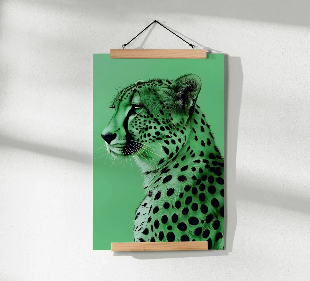 Leopardo in stile verde poster da Yaso Design & Art