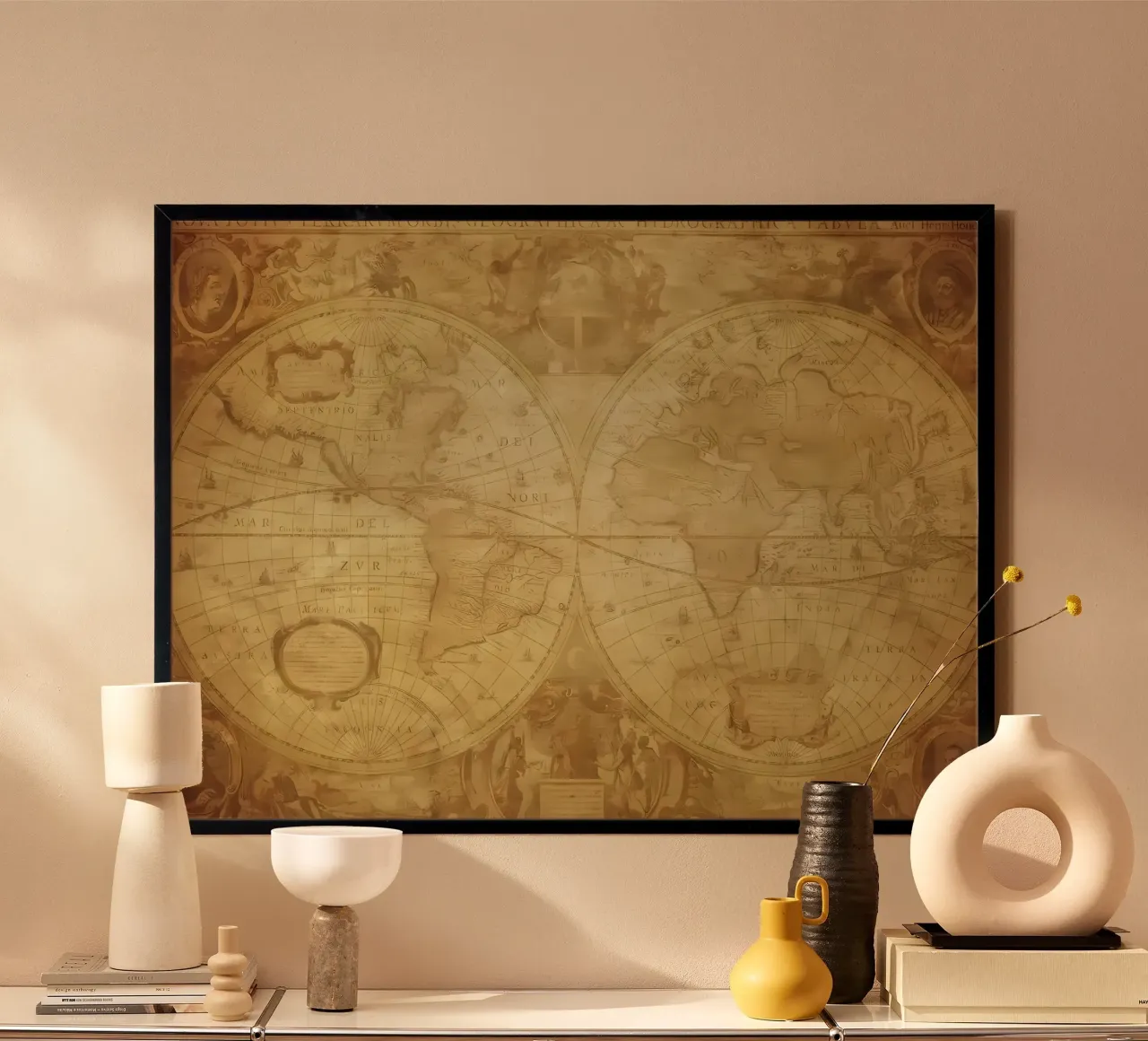 Vintage Map of the World poster by Delaplane