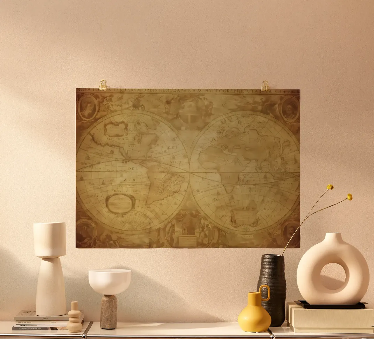 Vintage Map of the World poster by Delaplane