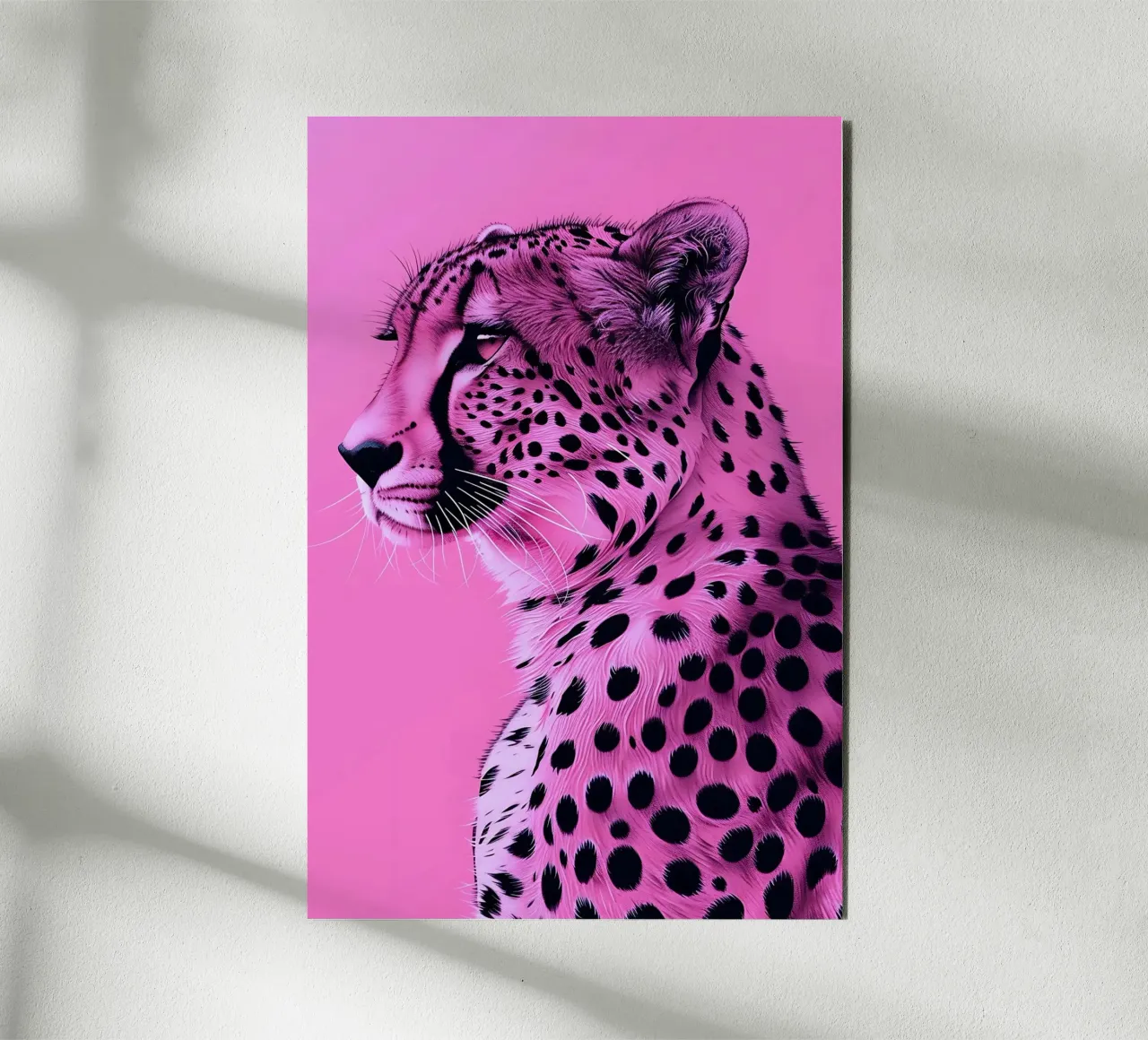 Leopardo in stile rosa alluminio dibond da Yaso Design & Art