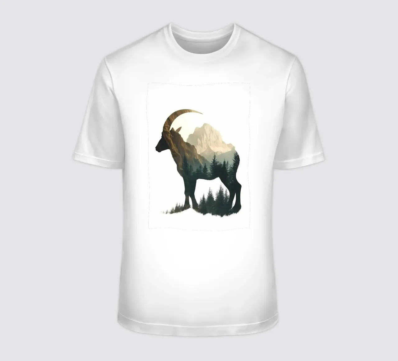 Silhouette di capra di montagna t-shirt da Ginnery