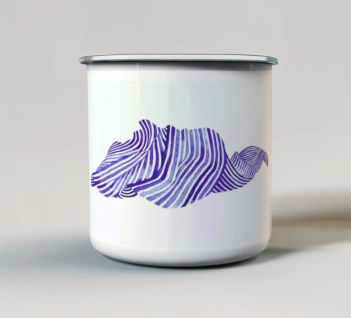 Waves enamel mug by Laura O'Connor