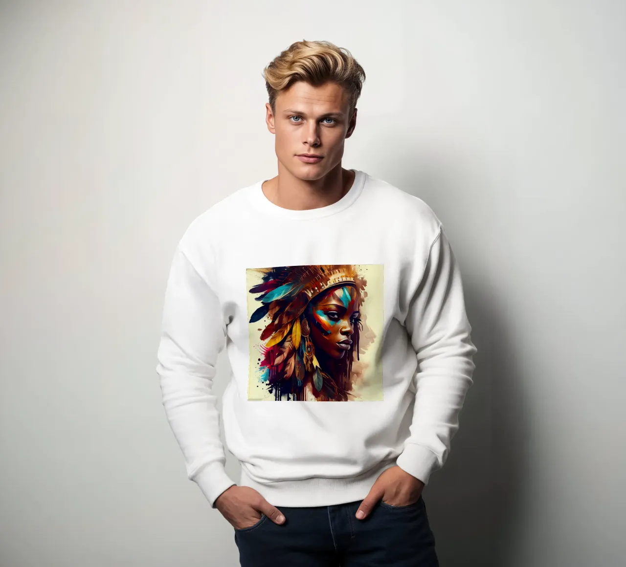 Poderosa mujer guerrera africana sudadera de Chromatic Fusion Studio