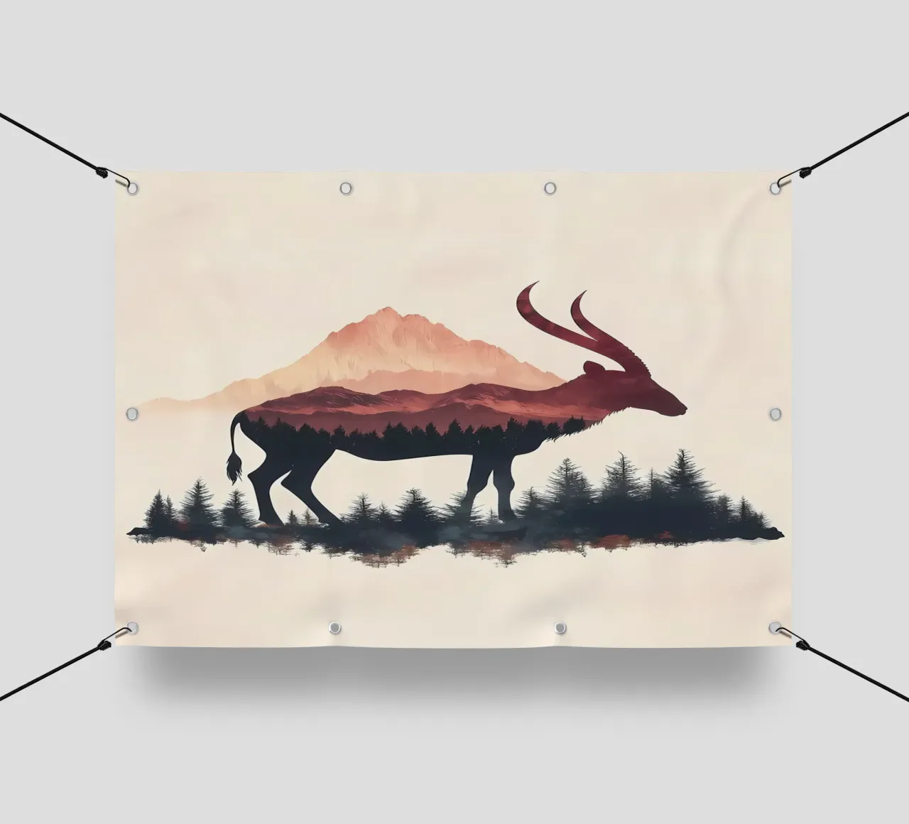 Silhouette di antilope di montagna telo in pvc da Ginnery