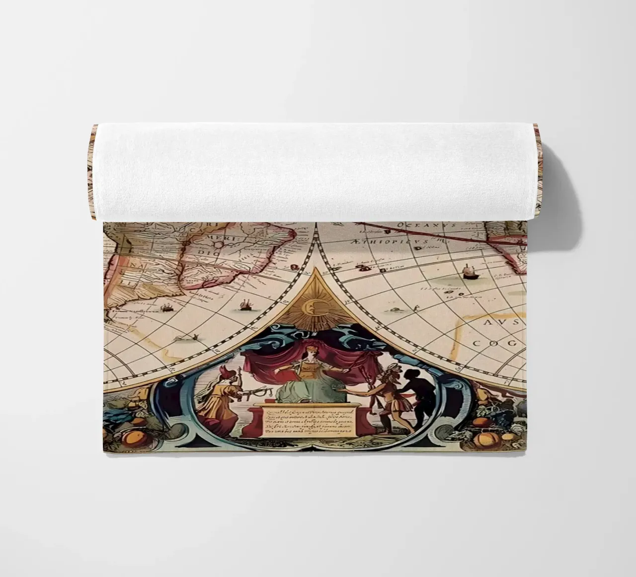 Mappa del mondo d'epoca telo mare da Delaplane