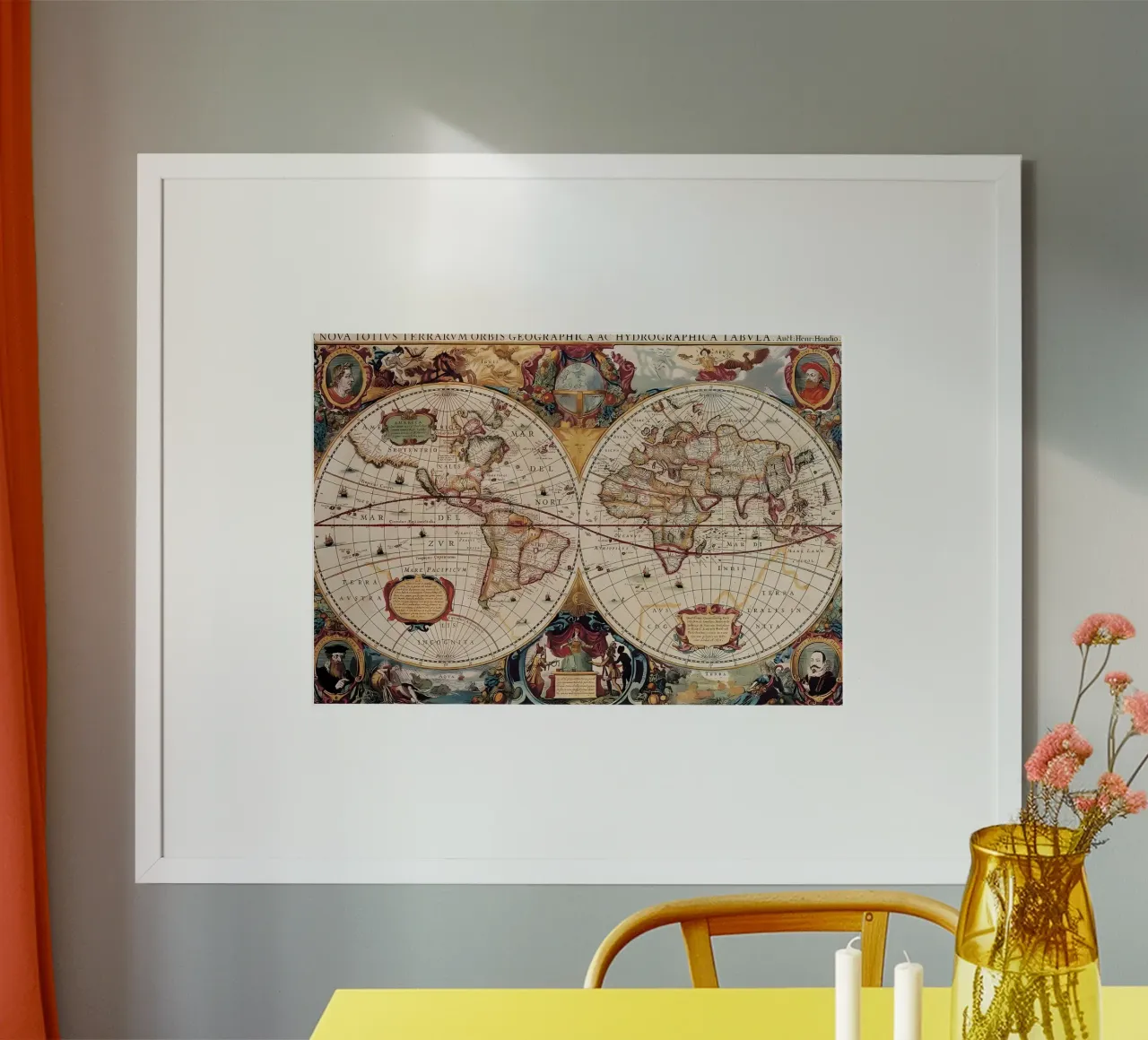 Vintage Map of the World poster by Delaplane