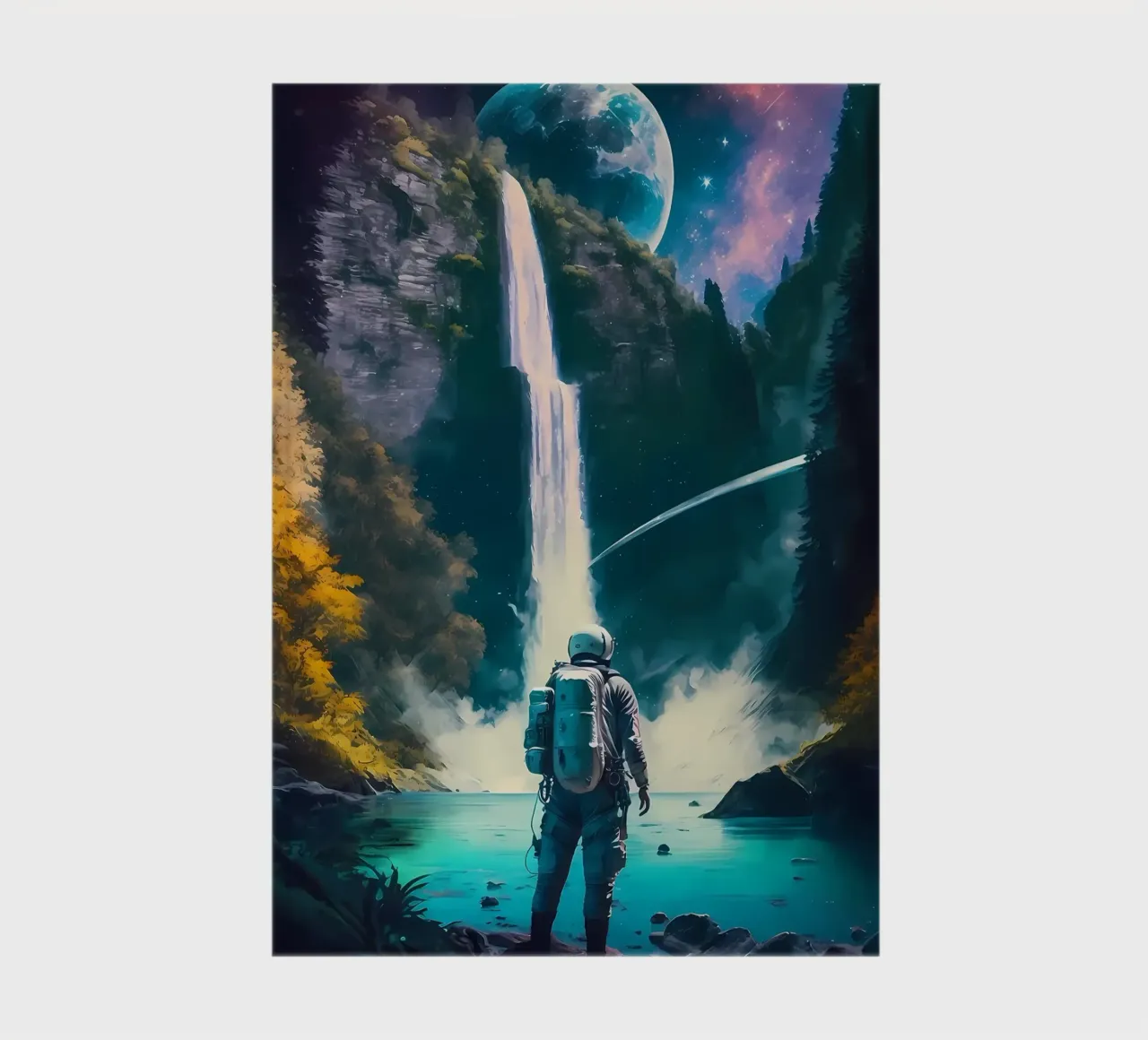 Waterfall Astronaut notebook by Mikesell