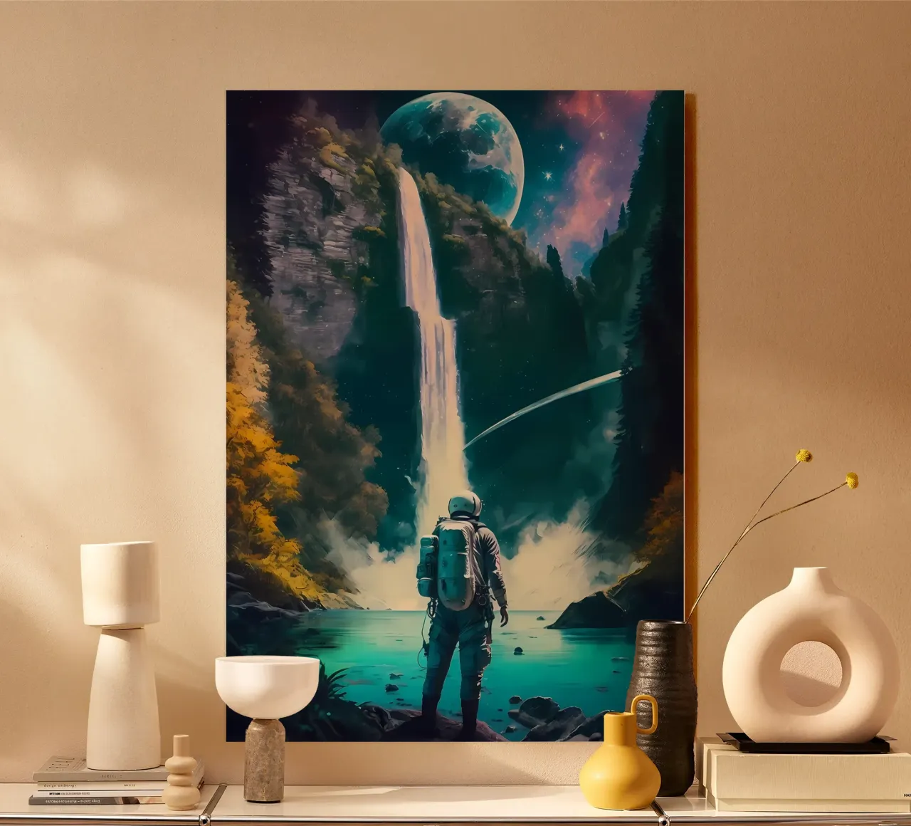 Astronauta della cascata alluminio dibond da Mikesell