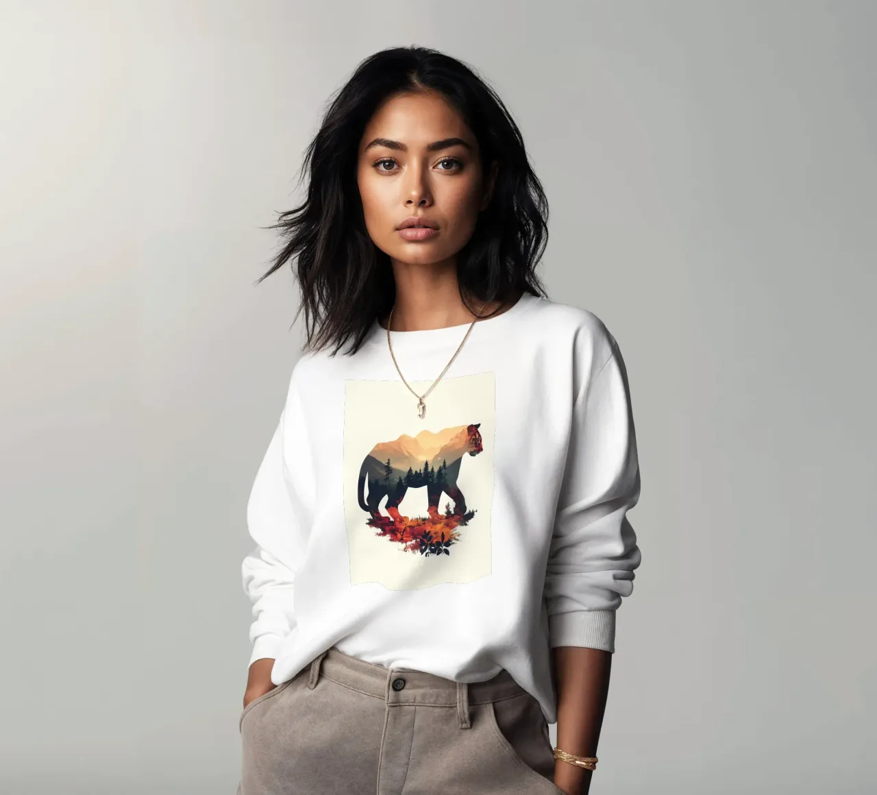 Tiger Mountain Landscape sweatshirt by Ginnery