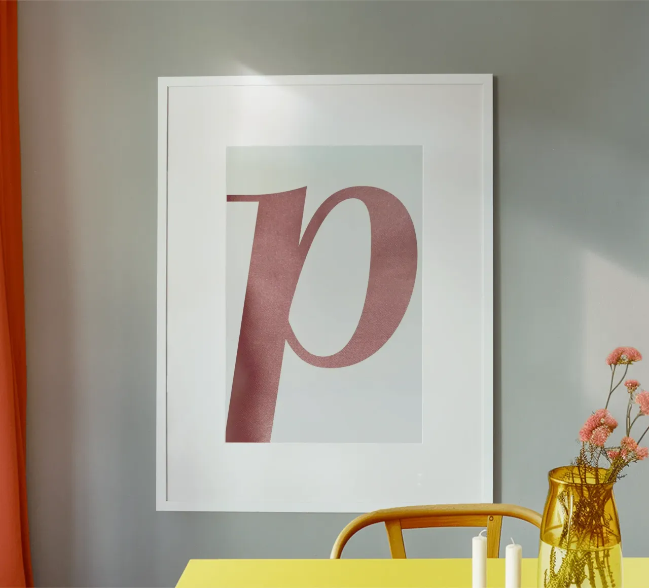 Pink P poster con telaio in plastica da petiteCAPS