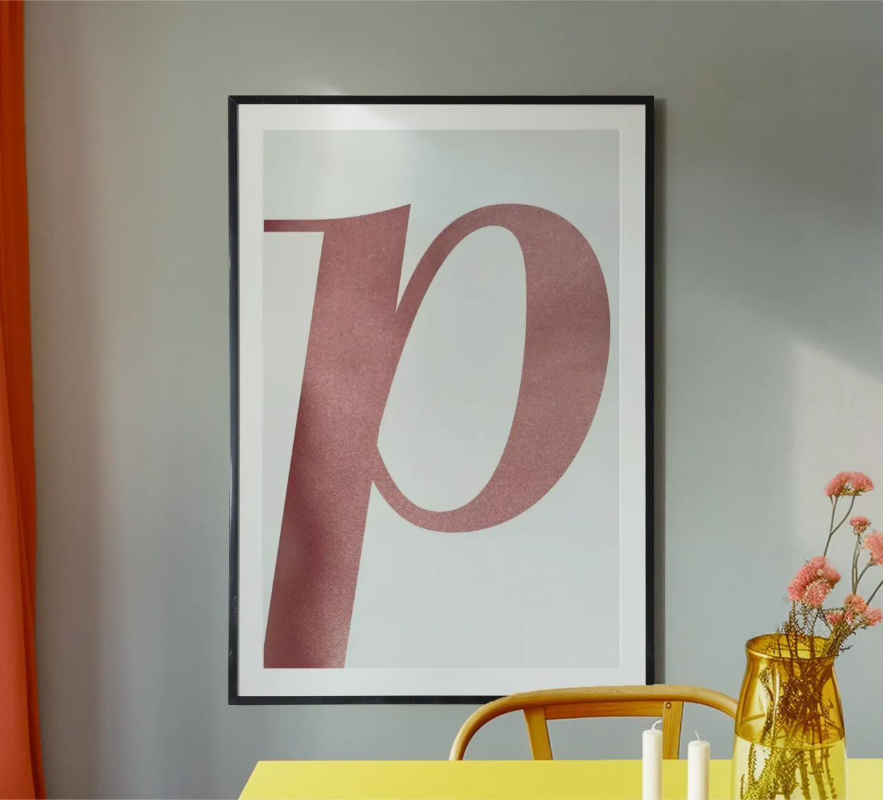 Pink P poster con telaio in plastica da petiteCAPS