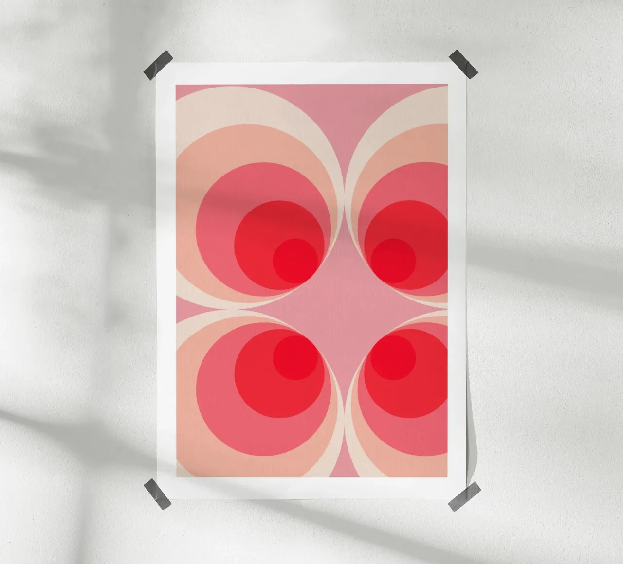 4 cerchi di colore diverso poster con telaio in alluminio da Yaso Design & Art