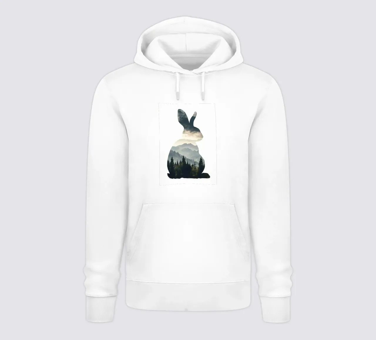 Silhouette del monte dei conigli felpa con cappuccio da Ginnery