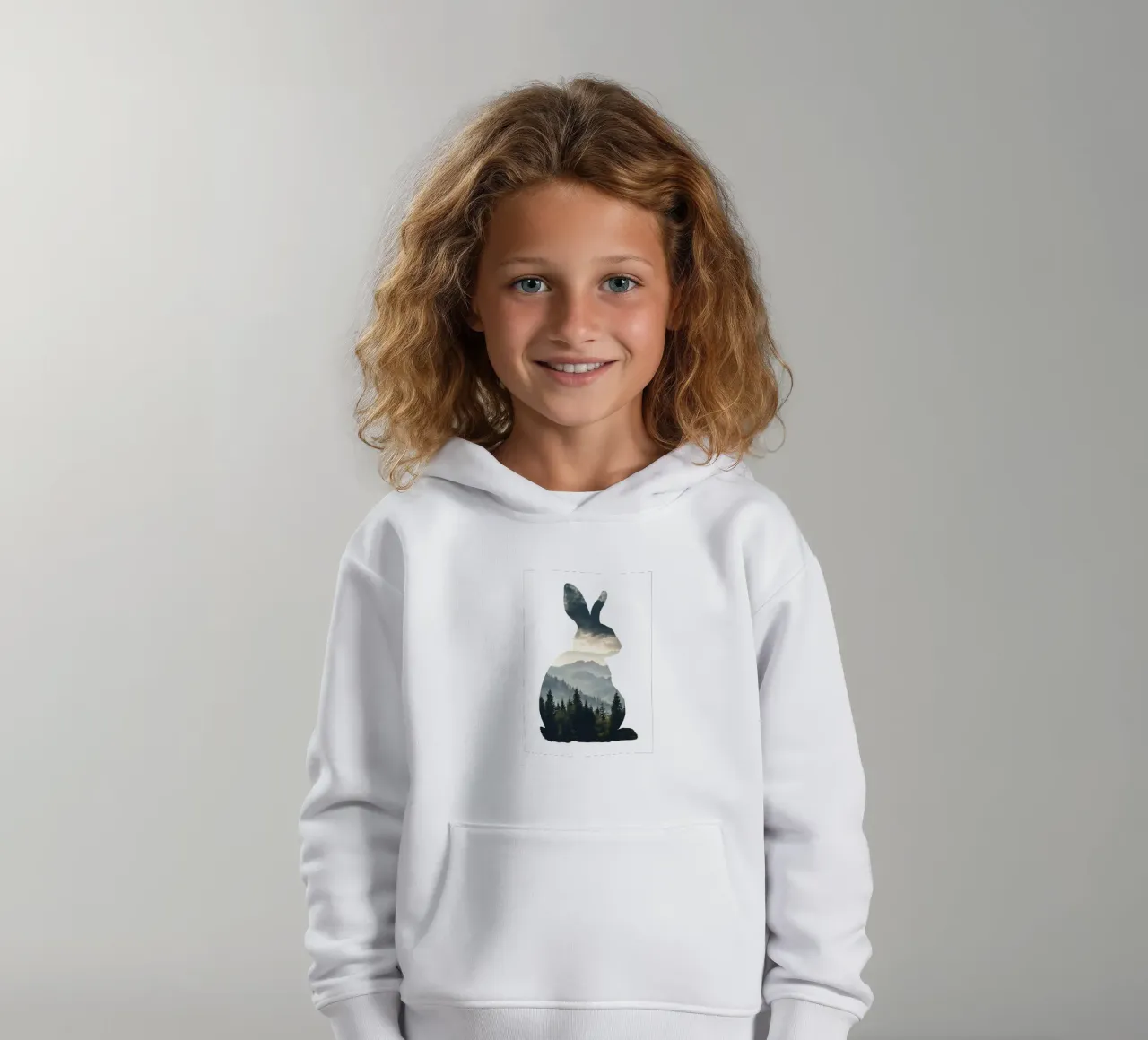 Silhouette del monte dei conigli felpa bambino con cappuccio da Ginnery