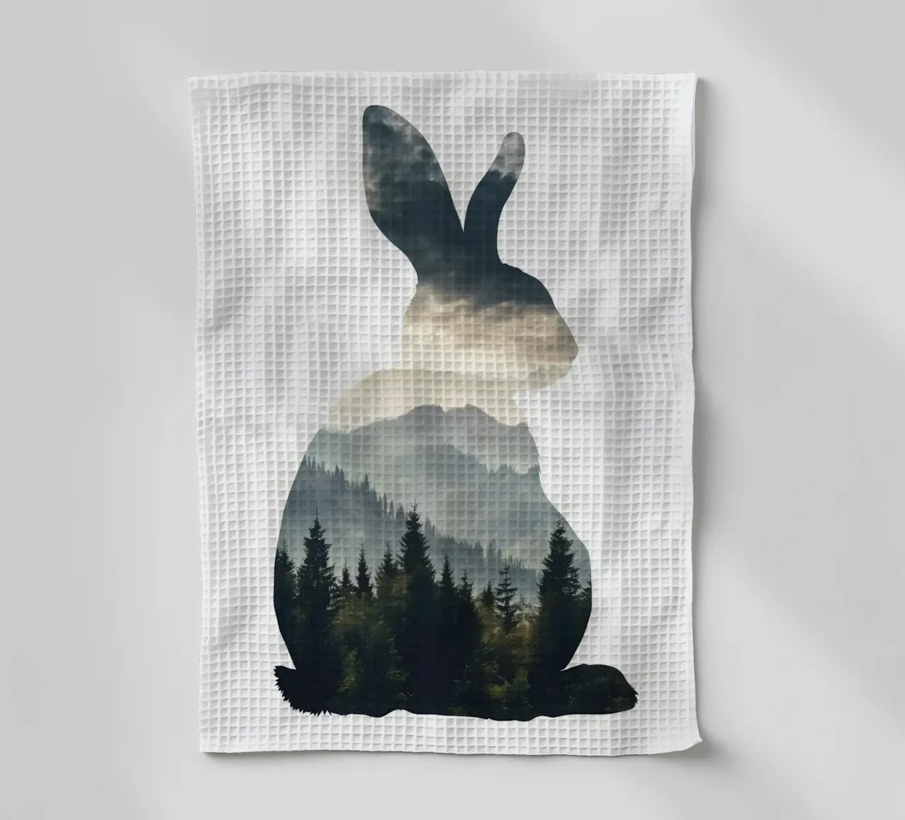 Silhouette del monte dei conigli canovaccio da cucina da Ginnery