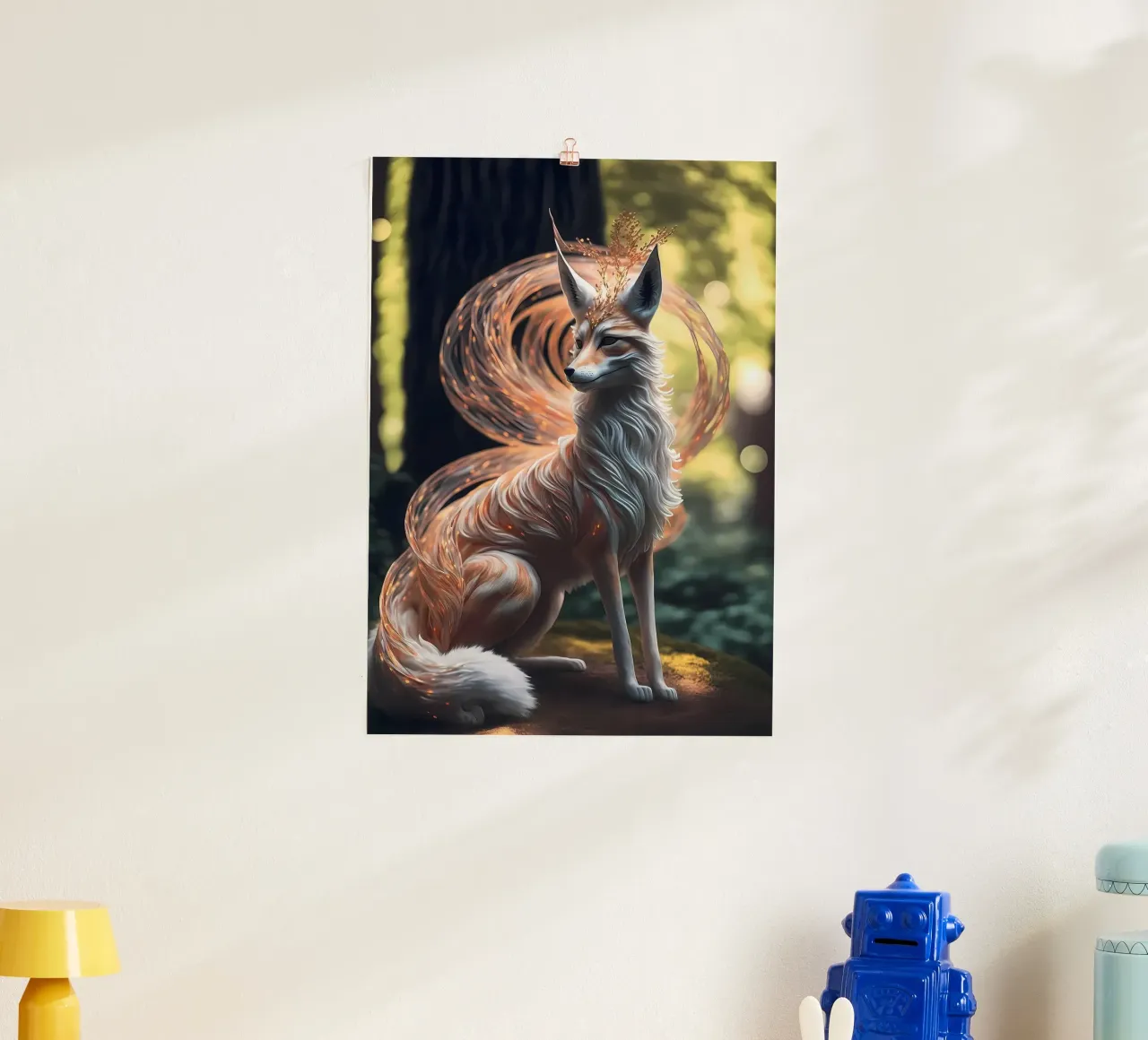 Volpe kitsune giapponese poster da Mikesell