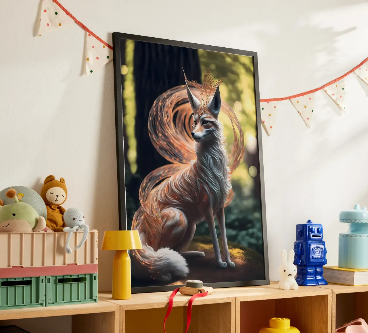Volpe kitsune giapponese poster da Mikesell