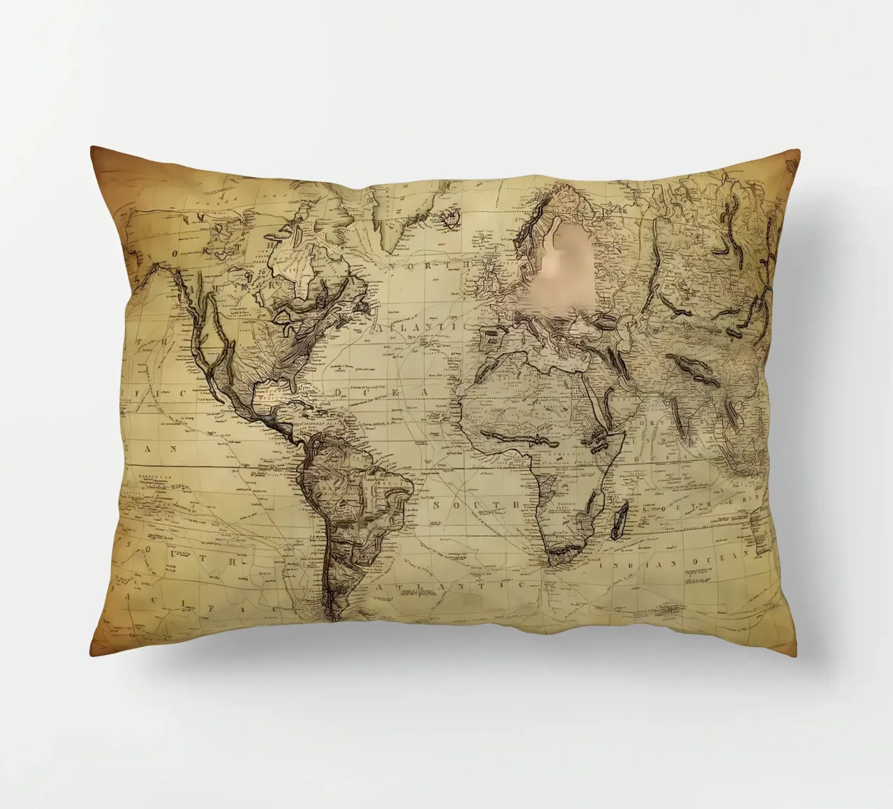 Mappa del mondo d'epoca cuscino da Delaplane