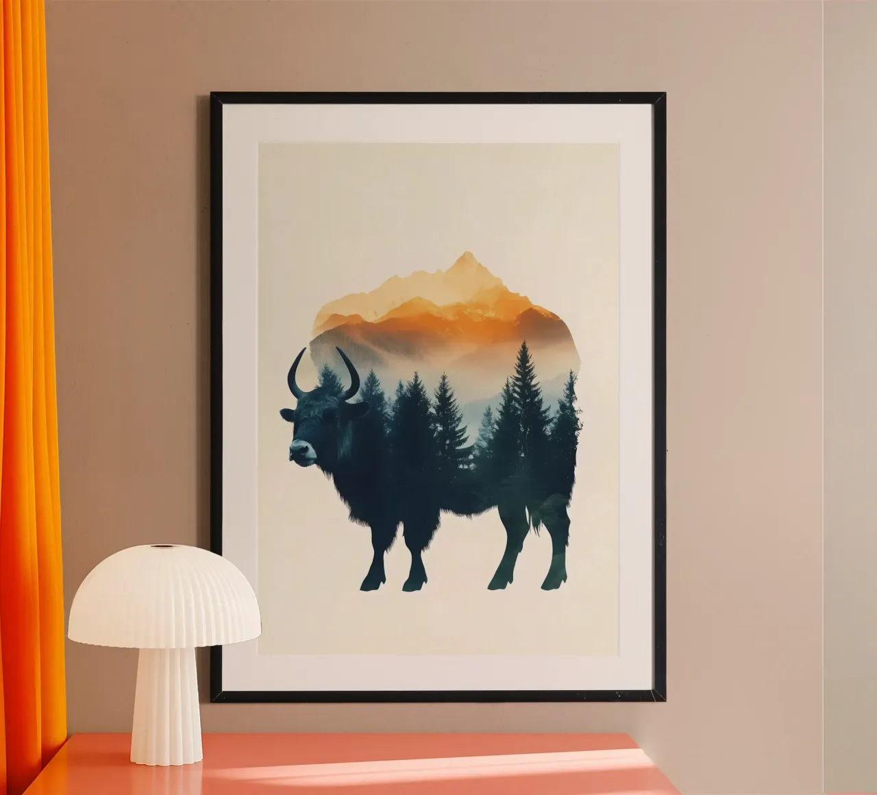 Yak Mountain Doppia esposizione poster con telaio in plastica da Ginnery