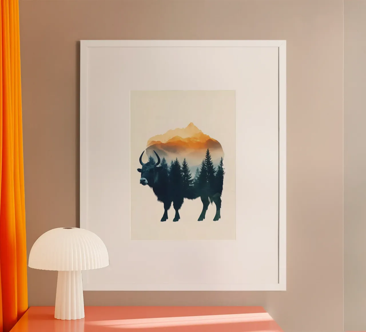 Yak Mountain Doppia esposizione poster con telaio in plastica da Ginnery