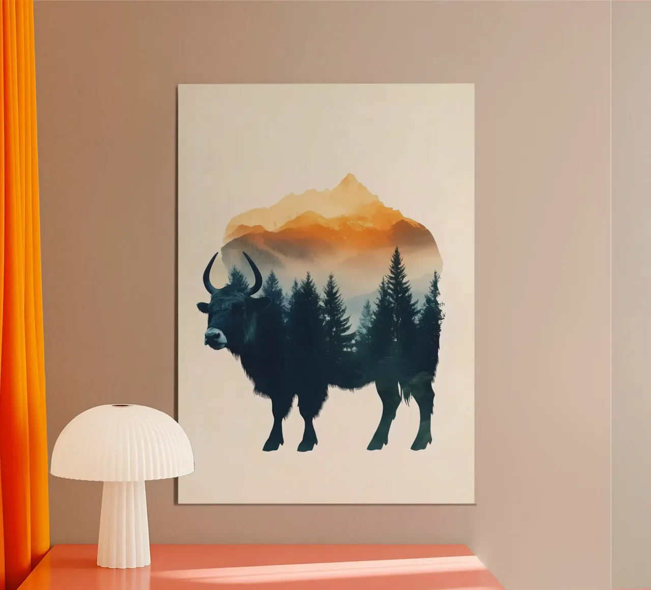 Yak Mountain Doppia esposizione poster con telaio in plastica da Ginnery