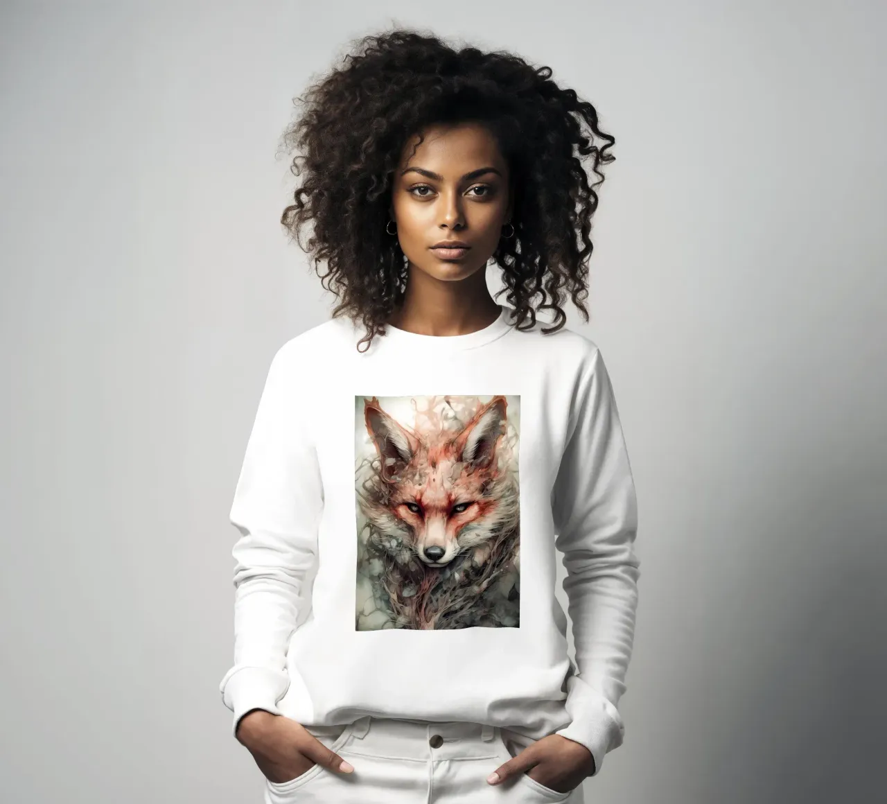 Japanese Kitsune Fox sweatshirt by Mikesell