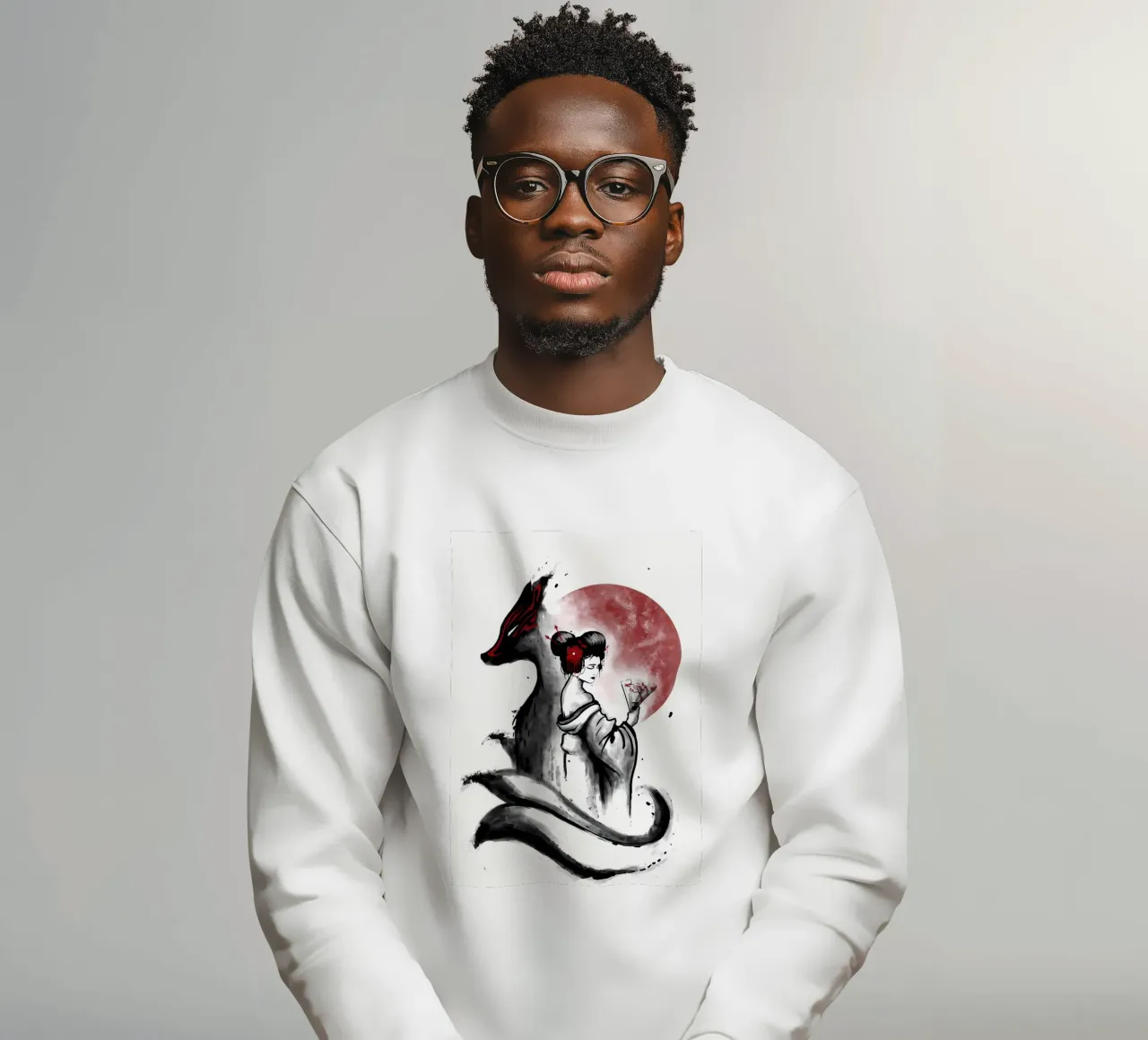 Japanese Kitsune Fox sweatshirt by Mikesell