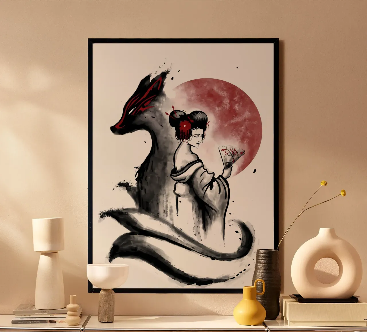 Volpe kitsune giapponese poster da Mikesell