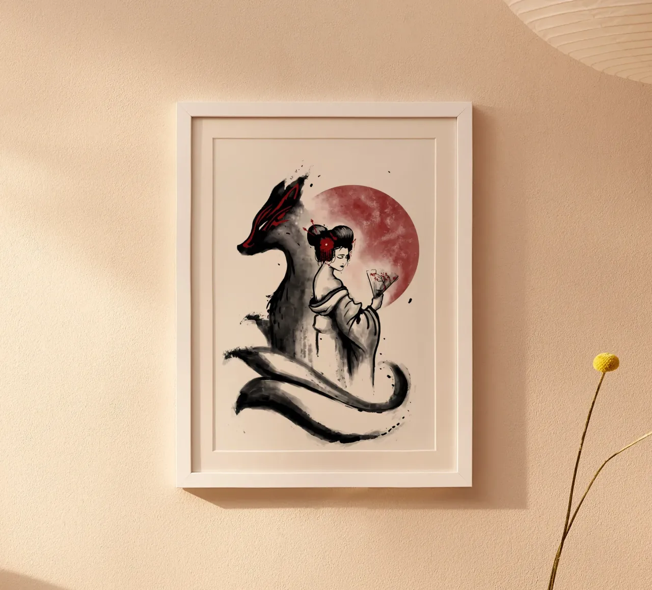 Volpe kitsune giapponese poster da Mikesell