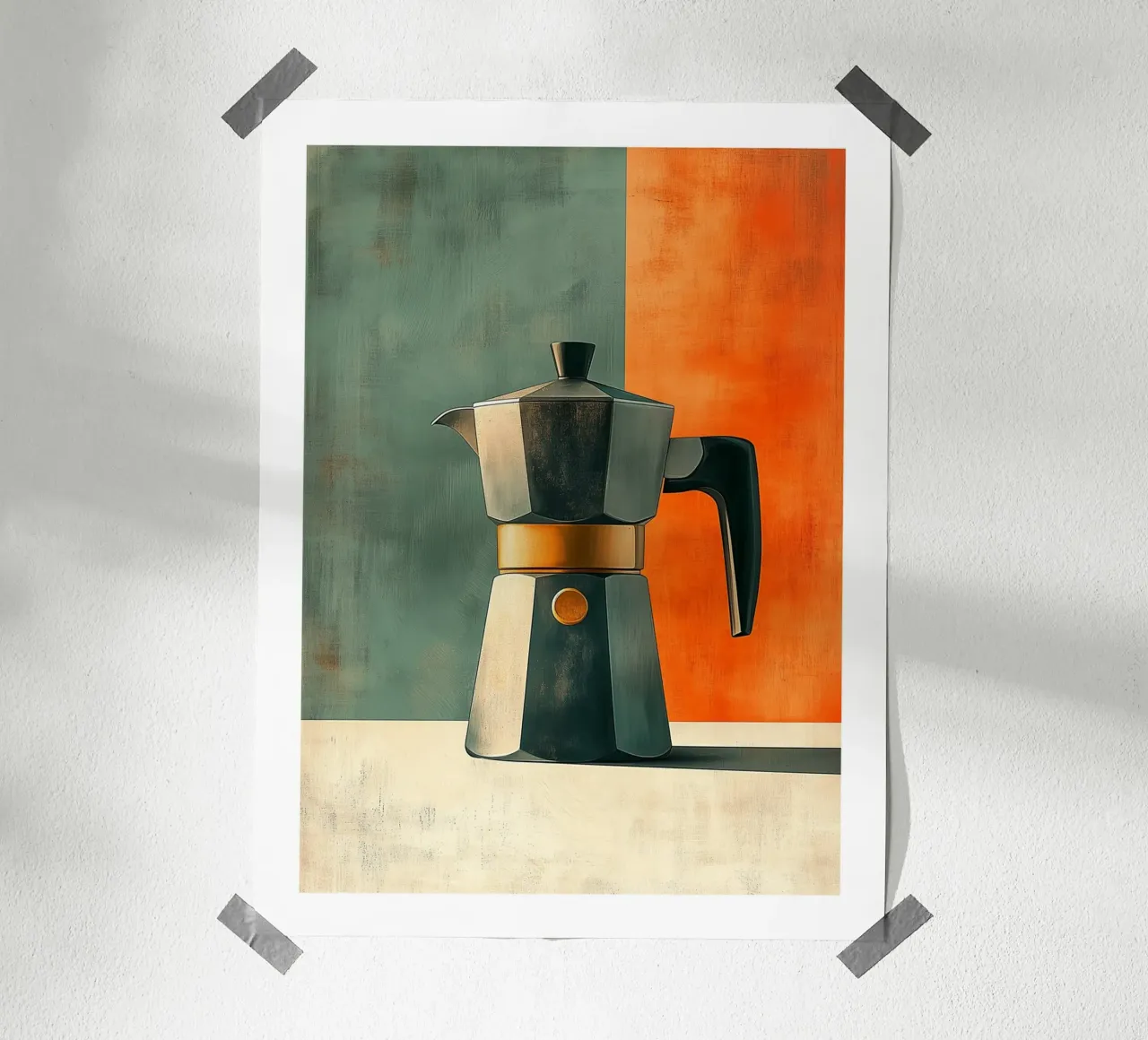Caffettiera moderna e minimalista poster con telaio in plastica da Spice & Style