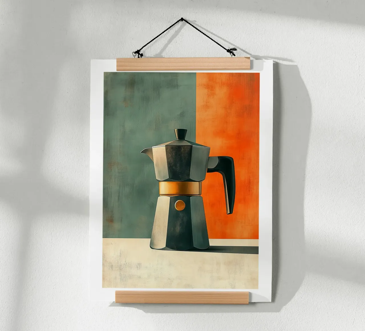 Caffettiera moderna e minimalista poster con telaio in plastica da Spice & Style