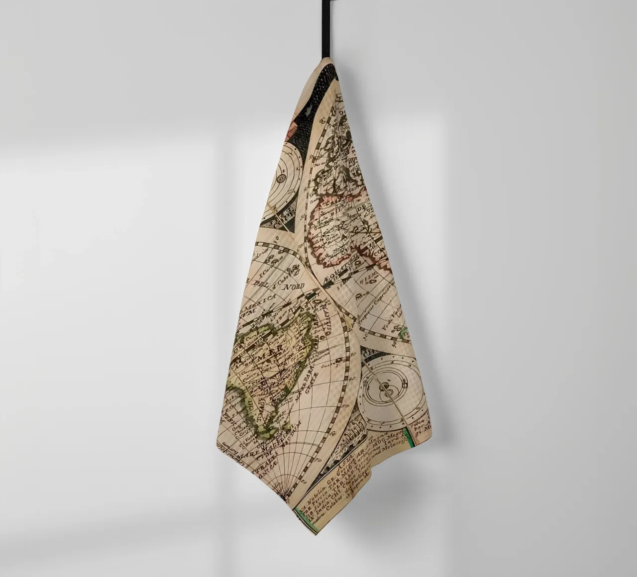 Mappa del mondo d'epoca canovaccio da cucina da Delaplane