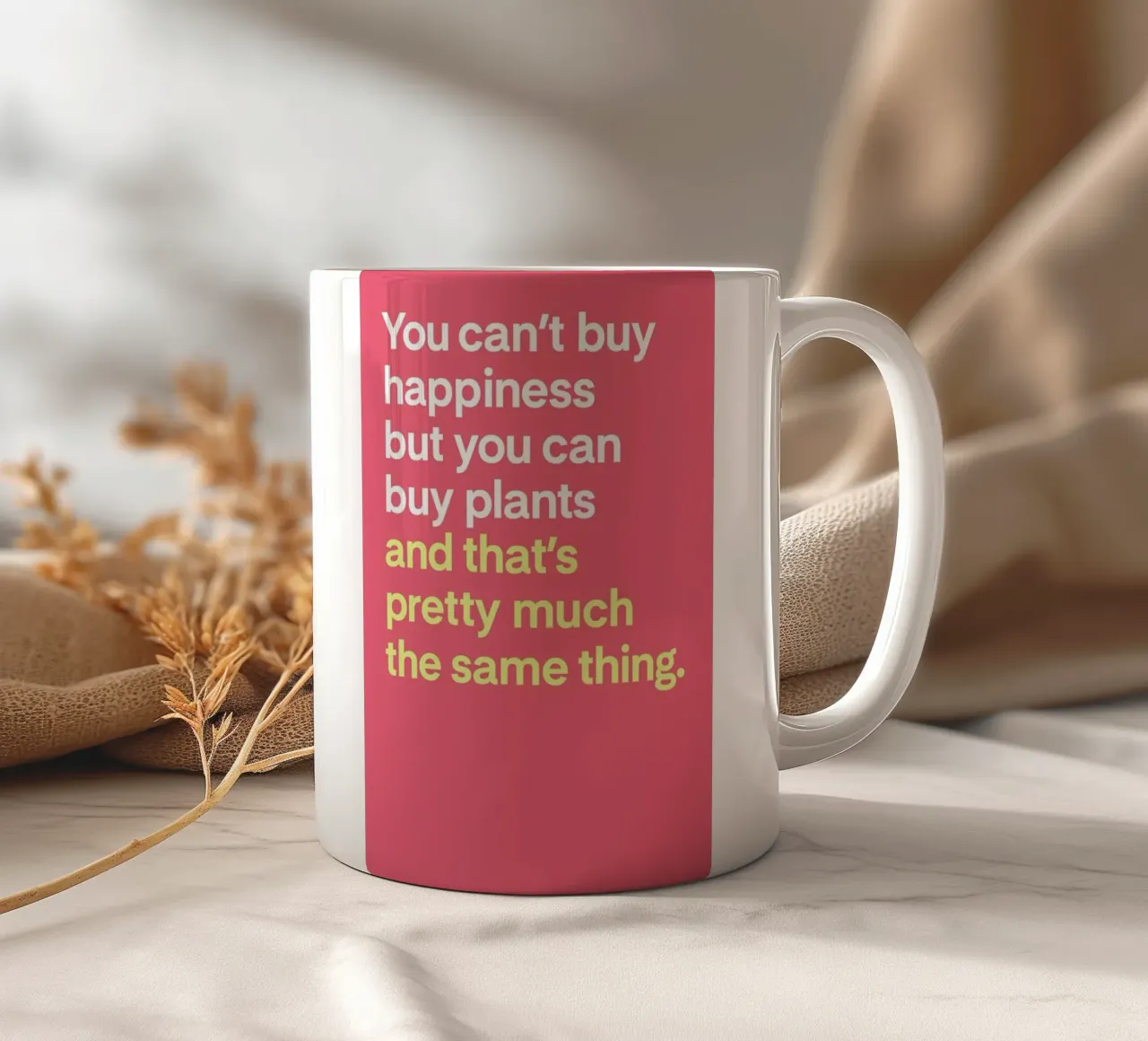 Can't Buy Happiness tazza in ceramica da Evita Witzenhausen