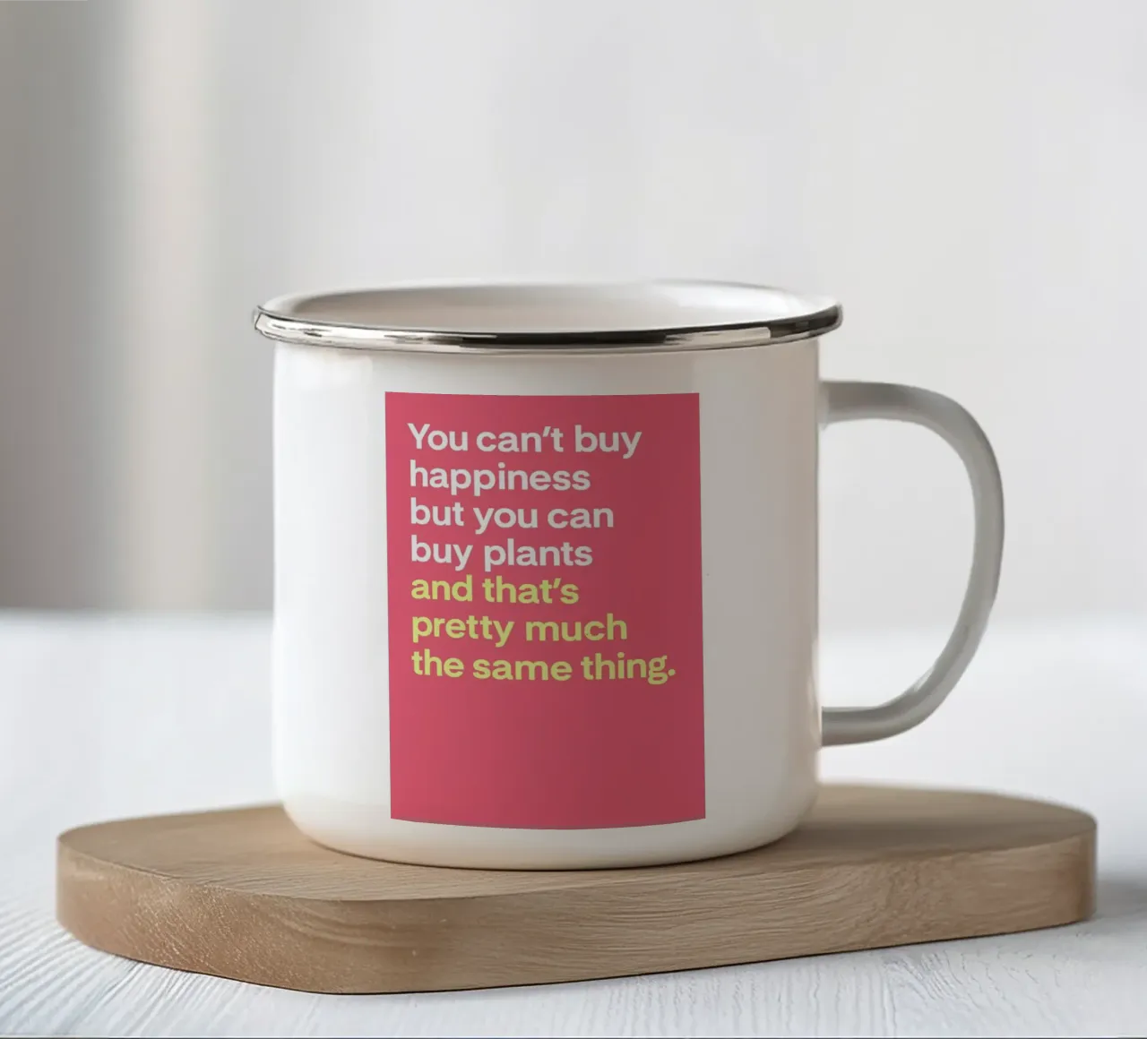 Can't Buy Happiness tazza in smalto da Evita Witzenhausen