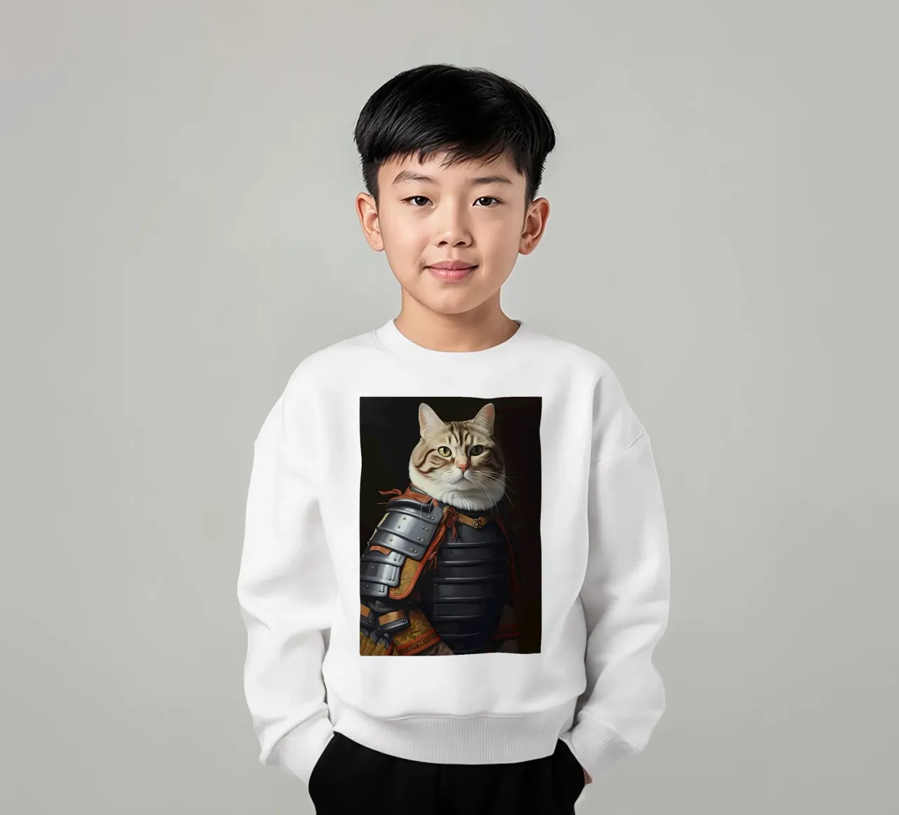 Gatto samurai giapponese felpa bambino da Mikesell
