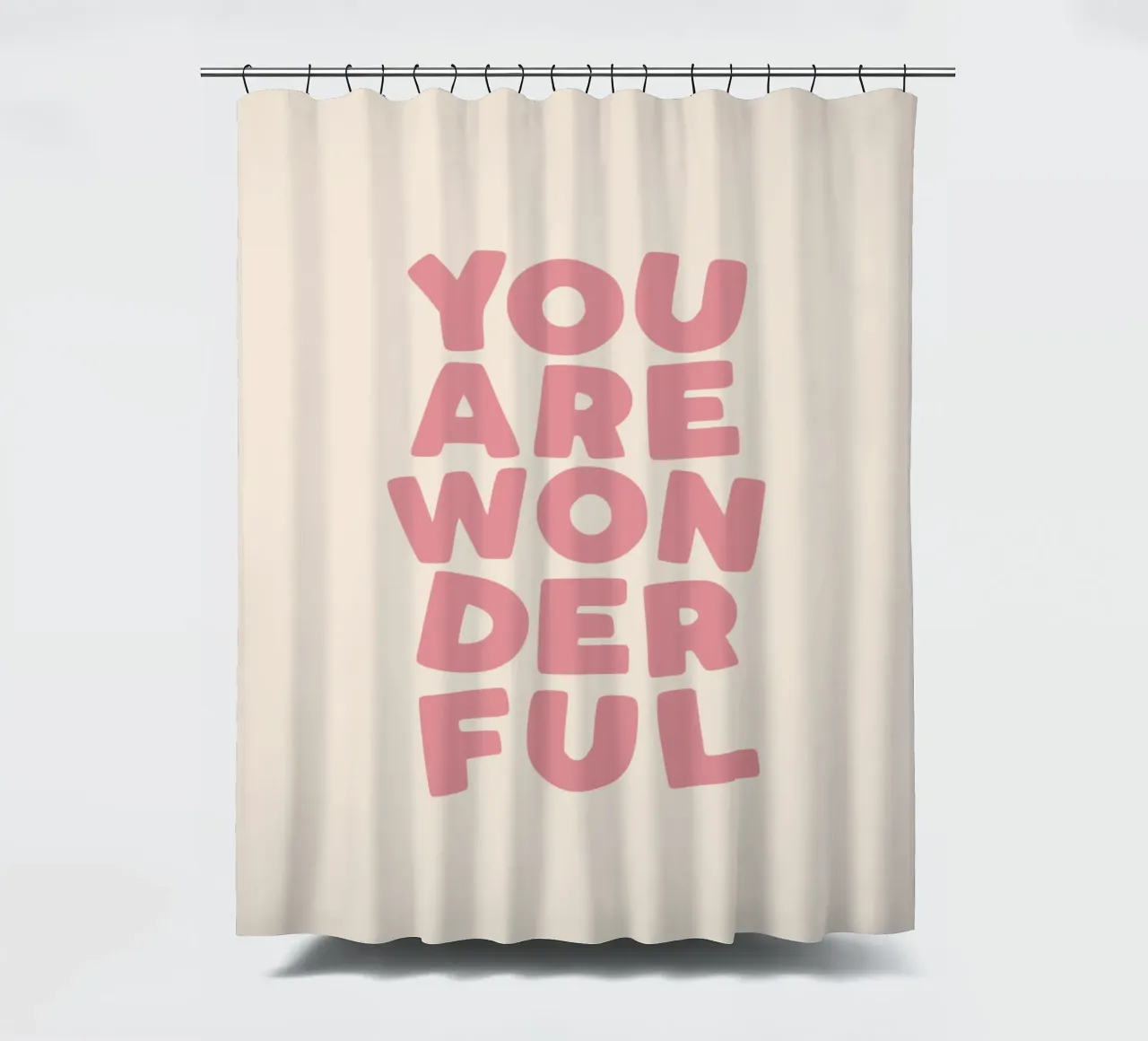 You Are Wonderful Typographie fantaisiste, optimiste et joyeuse rideau de douche de THE MOTIVATED TYPE