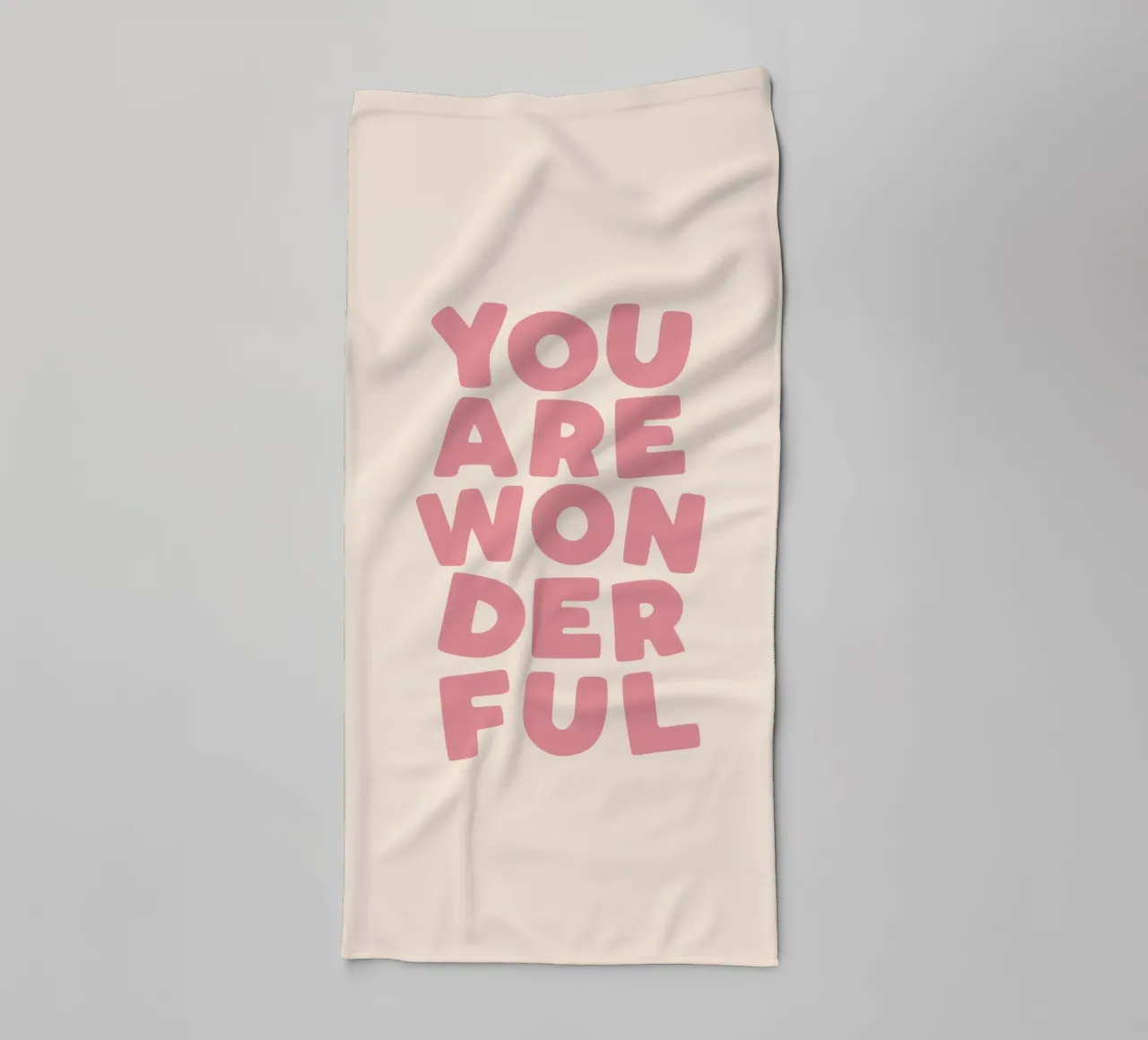 You Are Wonderful Whimsical, Uplifting Cheerful Typography towel by THE MOTIVATED TYPE