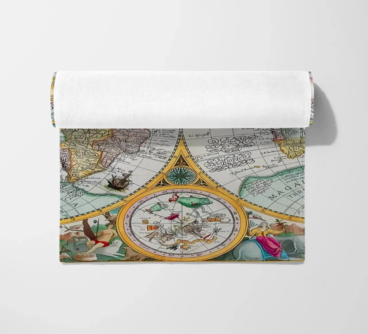 Mappa del mondo d'epoca telo mare da Delaplane