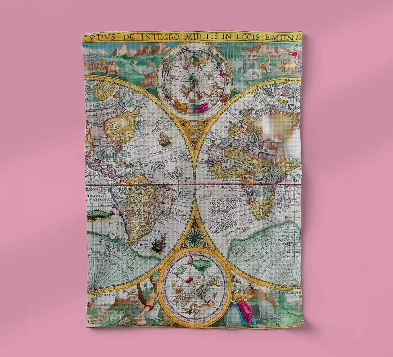Mappa del mondo d'epoca canovaccio da cucina da Delaplane