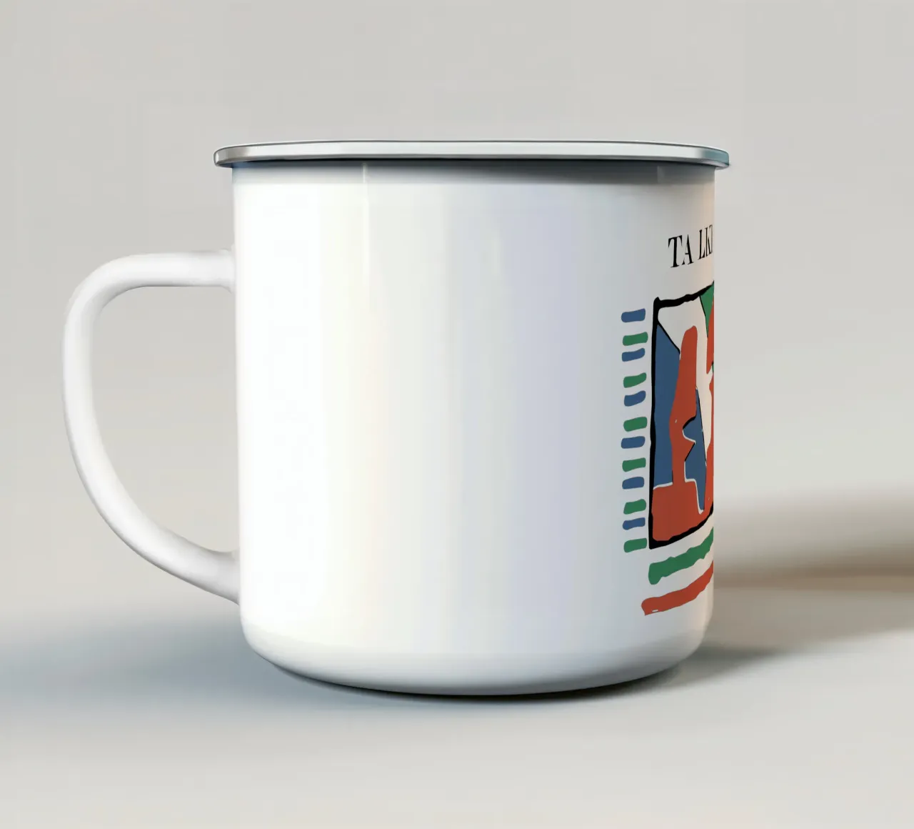 Giallo anni '80 tazza in smalto da Jason Lavelle
