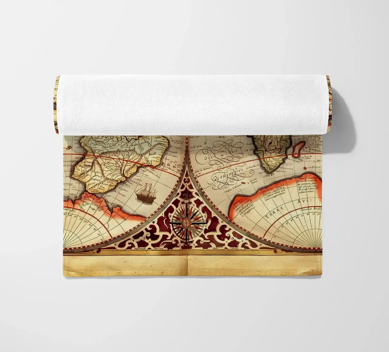 Mappa del mondo d'epoca telo mare da Delaplane
