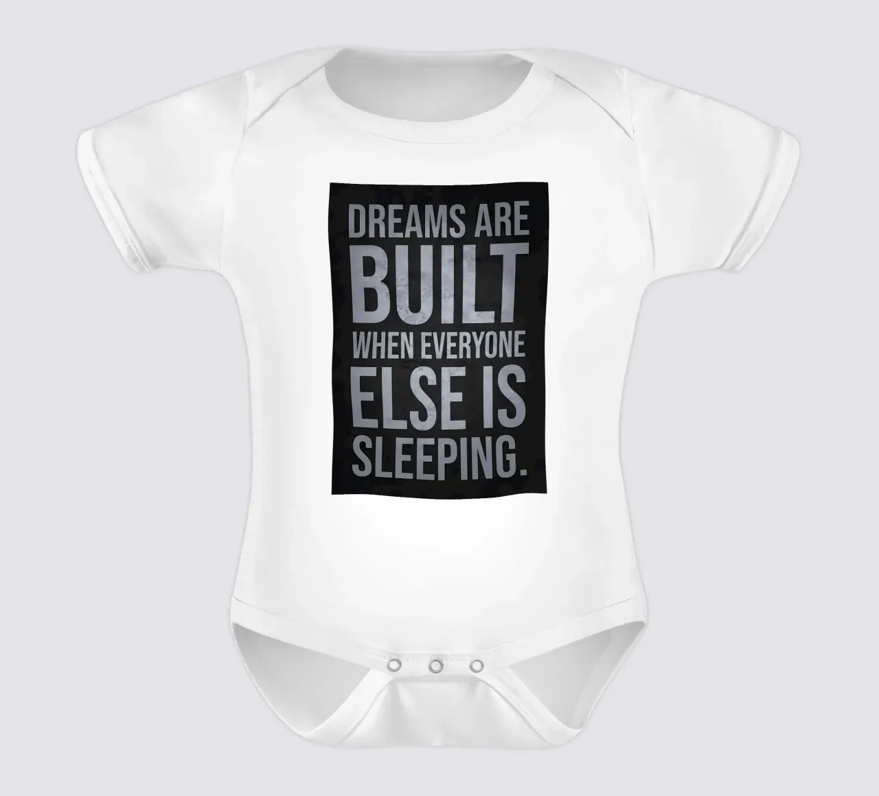 Dreams Built When Everyone Else Is Sleeping short-sleeve baby romper by Bassy